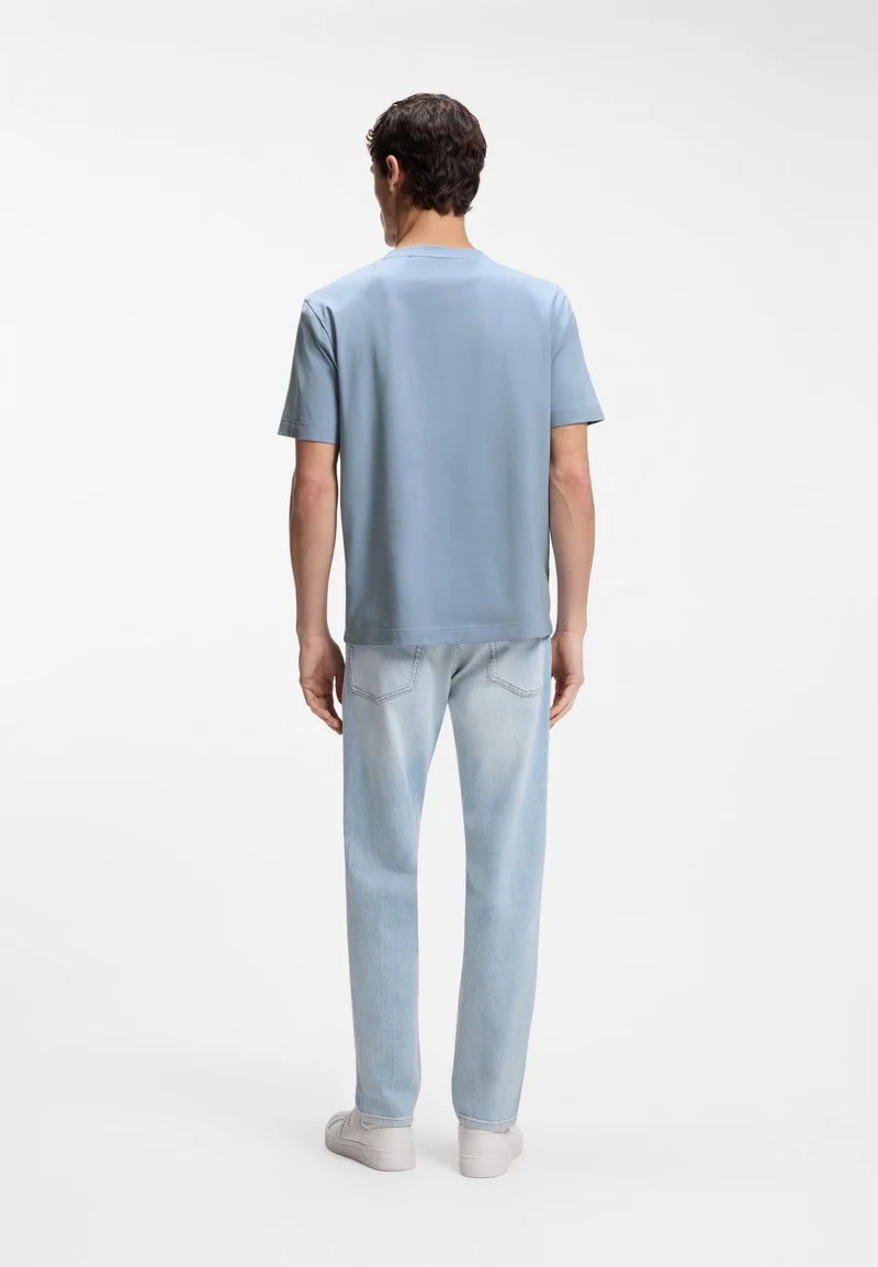 BOSS Stretch-cotton T-shirt with contrast logo